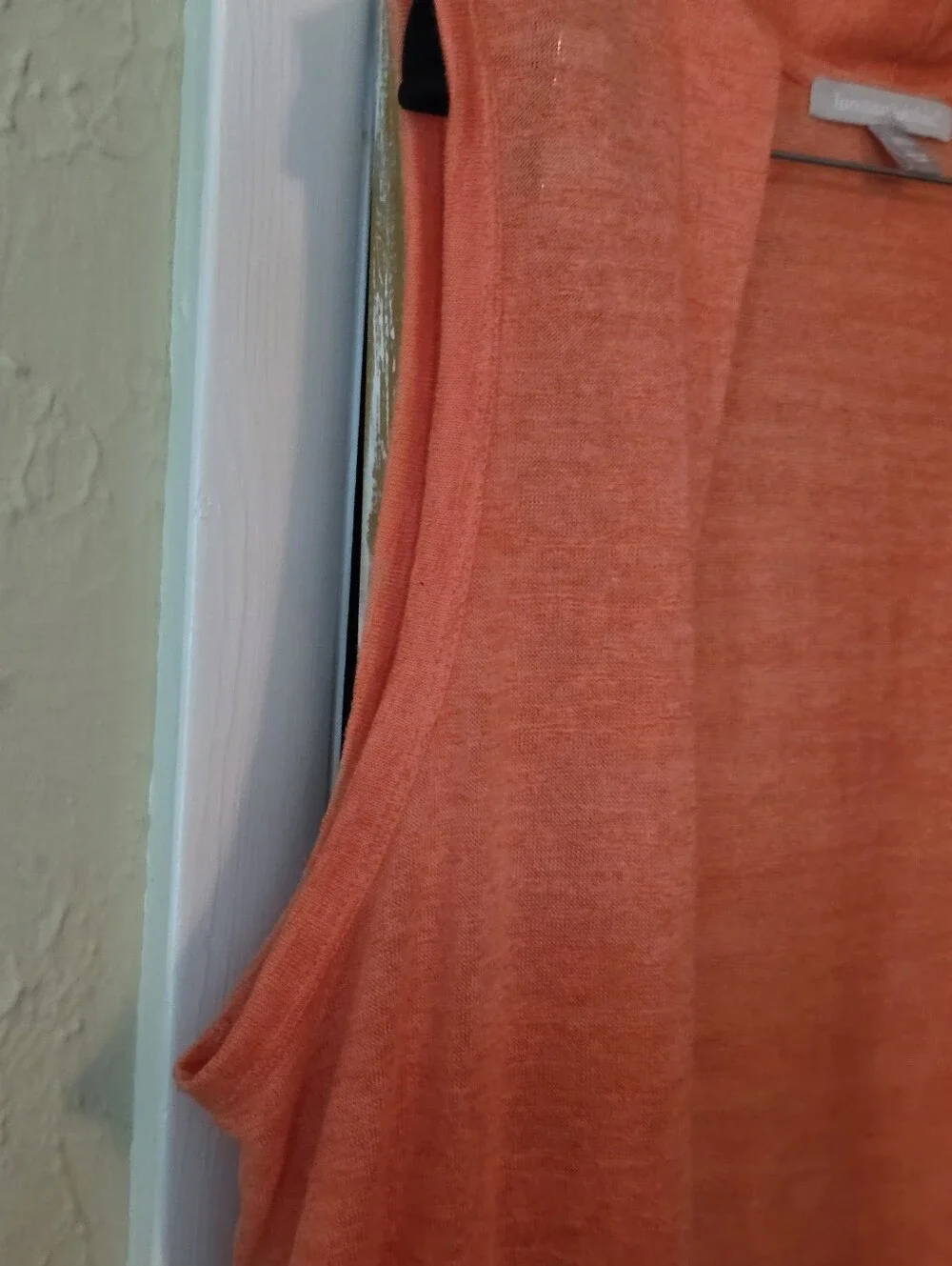 Woman Within Coral Open-Front Sleeveless Long Vest